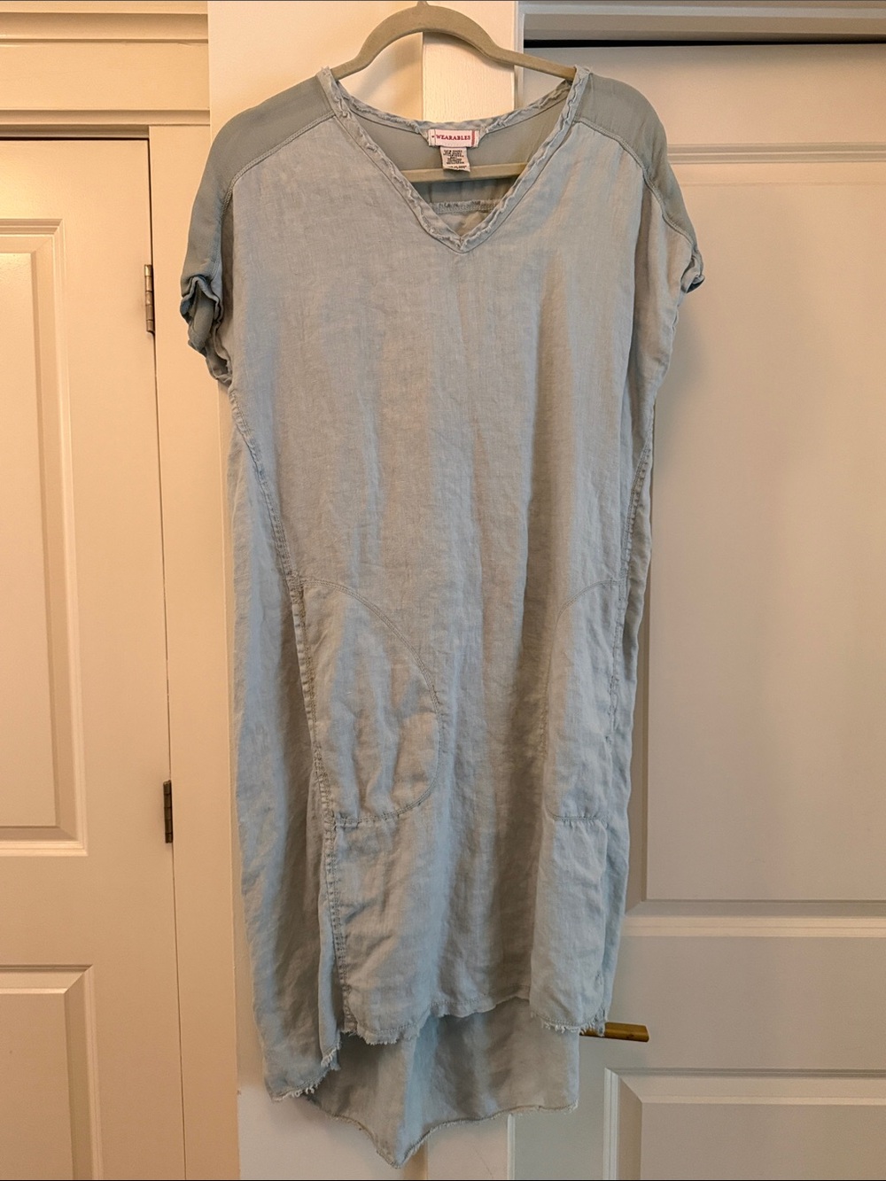 XCVI Linen and Viscose High-Low Midi Dress Lagenlook